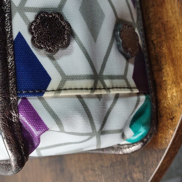 Brighton Chevron Pattern Coated Canvas Tote Bag w/Studs - Picture 16 of 16